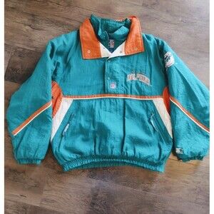 Vintage Starter Jacket NFL 90s Miami Dolphins   Puffy Pullover Mens Large